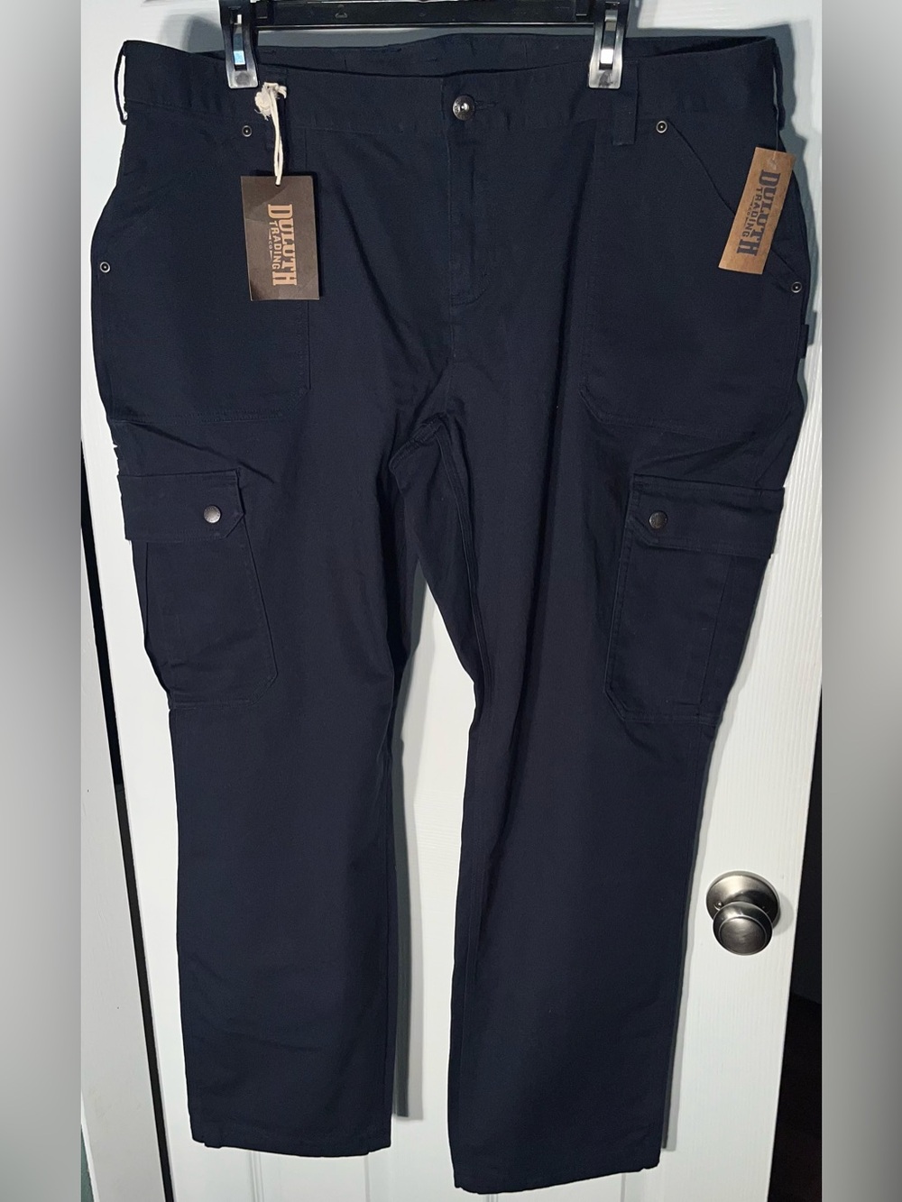 Women’s Duluth Trading Fire Hose Flex Slim Leg Pants Plus 18W x 31 Navy Blue